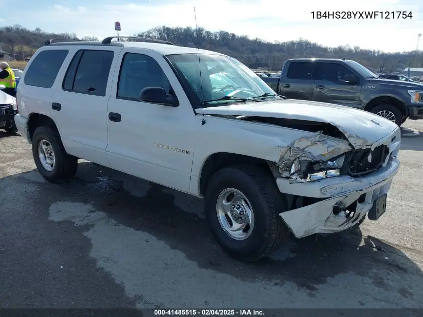 1998 Dodge Durango Slt VIN: 1B4HS28YXWF121754 Lot: 41485515