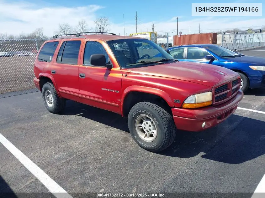 1998 Dodge Durango Slt VIN: 1B4HS28Z5WF194166 Lot: 41732372