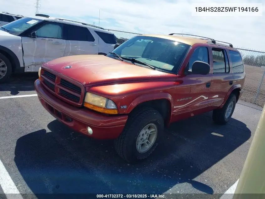 1998 Dodge Durango Slt VIN: 1B4HS28Z5WF194166 Lot: 41732372