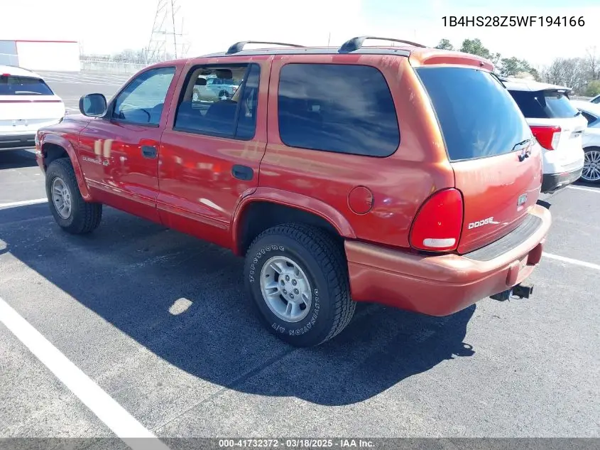 1998 Dodge Durango Slt VIN: 1B4HS28Z5WF194166 Lot: 41732372