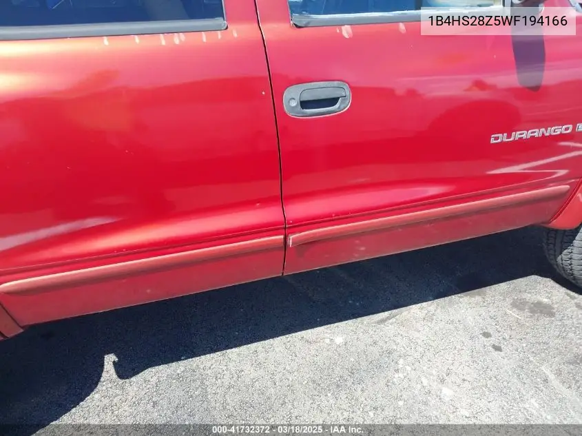 1998 Dodge Durango Slt VIN: 1B4HS28Z5WF194166 Lot: 41732372