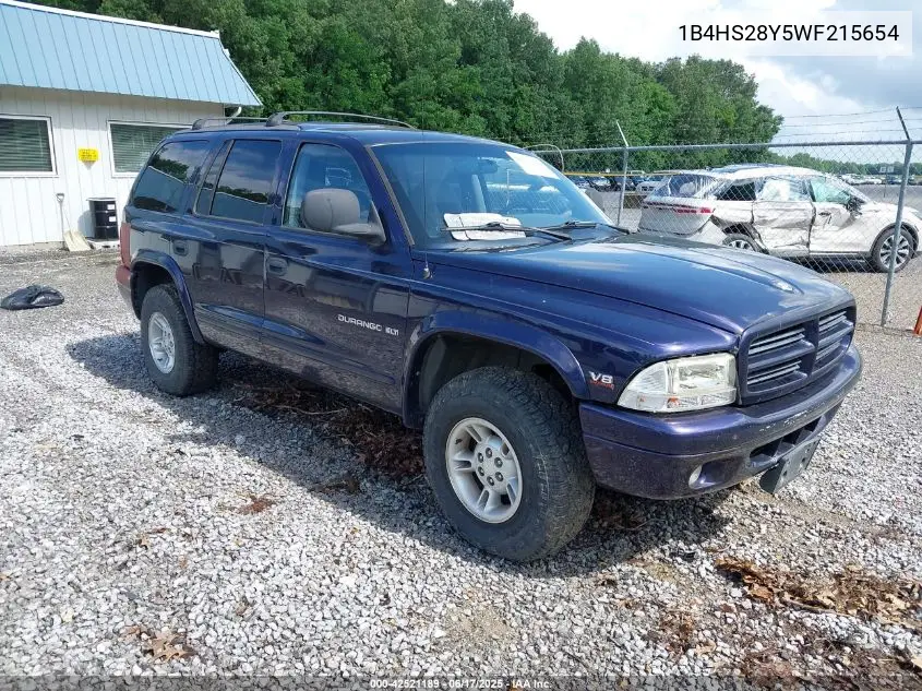 1998 Dodge Durango Slt VIN: 1B4HS28Y5WF215654 Lot: 42521189