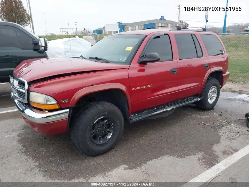 1999 Dodge Durango VIN: 1B4HS28Y0XF551956 Lot: 40927197