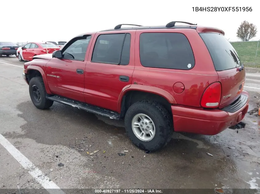 1999 Dodge Durango VIN: 1B4HS28Y0XF551956 Lot: 40927197