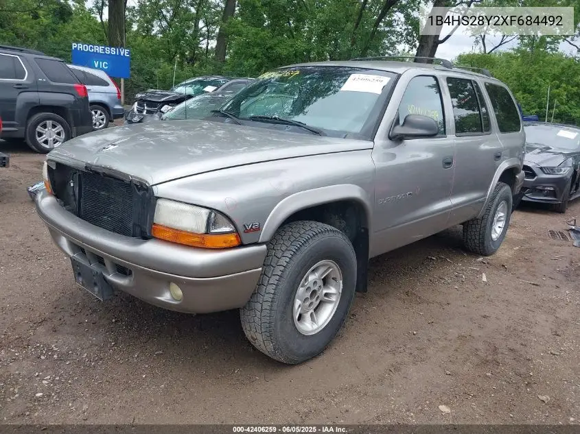 1999 Dodge Durango VIN: 1B4HS28Y2XF684492 Lot: 42406259