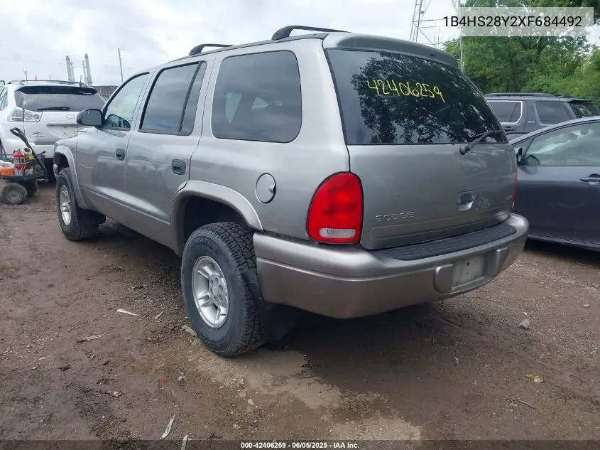 1999 Dodge Durango VIN: 1B4HS28Y2XF684492 Lot: 42406259