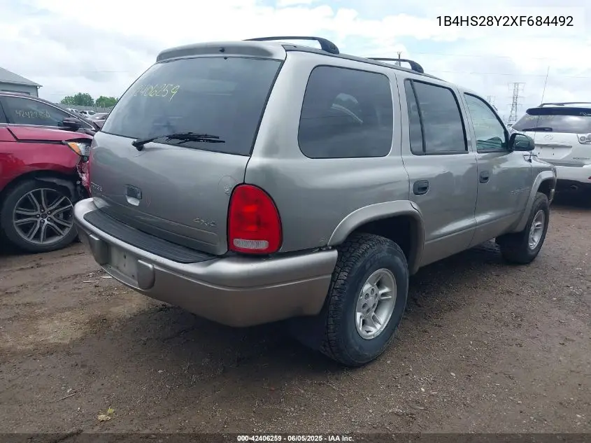 1999 Dodge Durango VIN: 1B4HS28Y2XF684492 Lot: 42406259