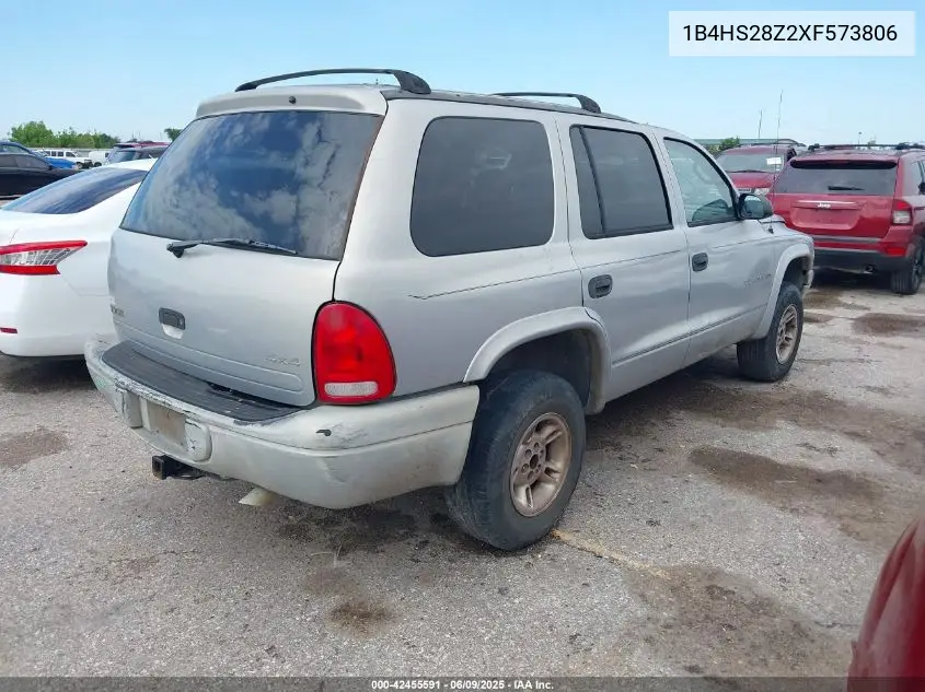 1999 Dodge Durango VIN: 1B4HS28Z2XF573806 Lot: 42455591