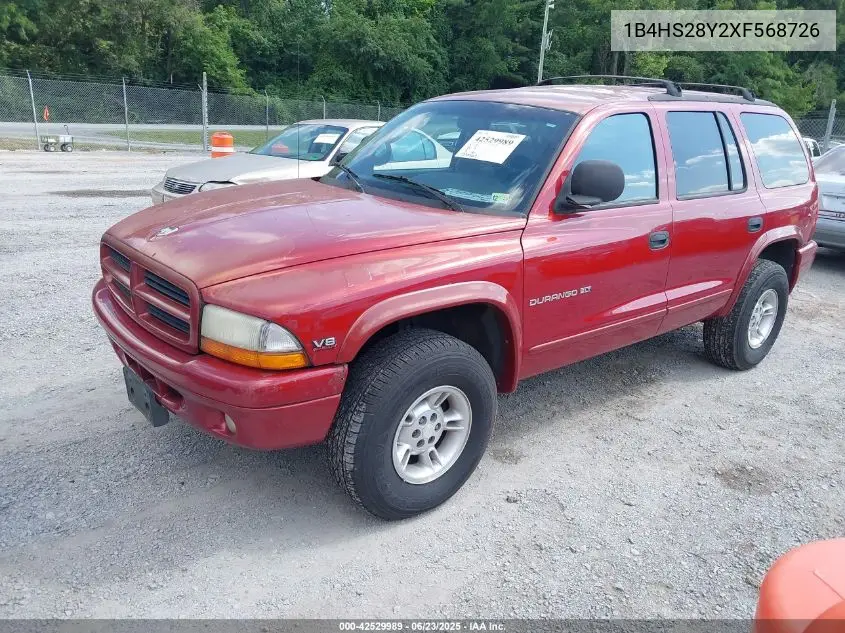 1999 Dodge Durango VIN: 1B4HS28Y2XF568726 Lot: 42529989