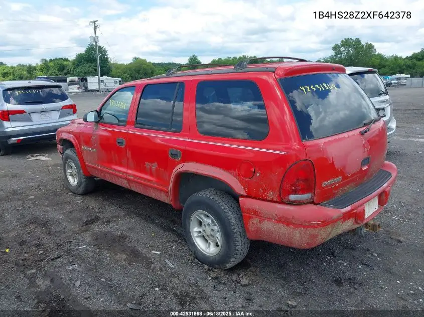 1999 Dodge Durango VIN: 1B4HS28Z2XF642378 Lot: 42531868