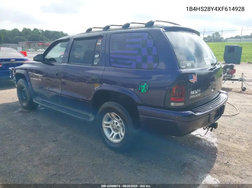 1999 Dodge Durango VIN: 1B4HS28Y4XF614928 Lot: 42566074