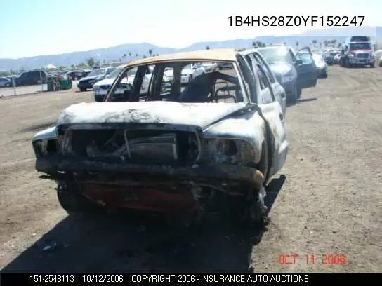 2000 Dodge Durango VIN: 1B4HS28Z0YF152247 Lot: 2548113