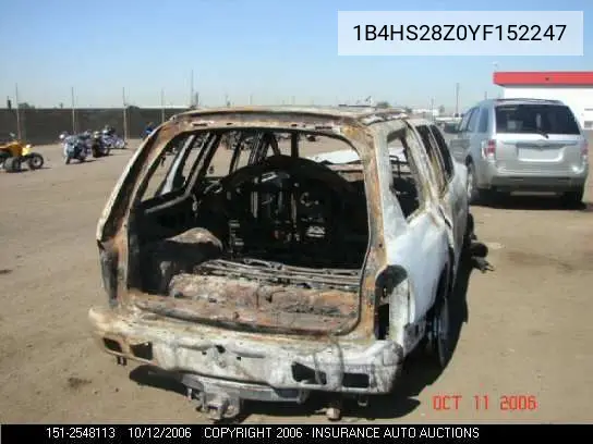 2000 Dodge Durango VIN: 1B4HS28Z0YF152247 Lot: 2548113