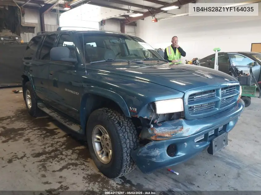 2000 Dodge Durango VIN: 1B4HS28Z1YF164035 Lot: 42175297