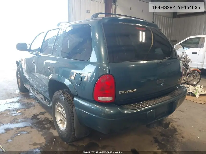 2000 Dodge Durango VIN: 1B4HS28Z1YF164035 Lot: 42175297
