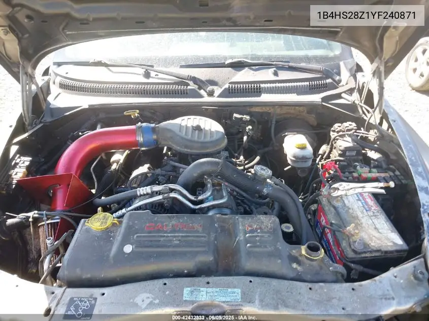 2000 Dodge Durango VIN: 1B4HS28Z1YF240871 Lot: 42432333