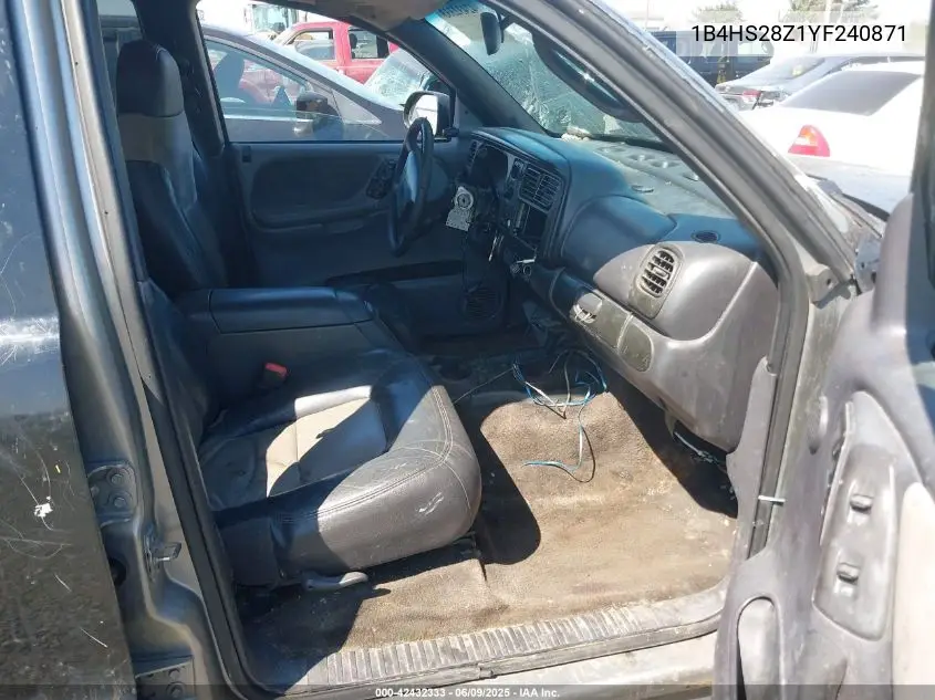 2000 Dodge Durango VIN: 1B4HS28Z1YF240871 Lot: 42432333