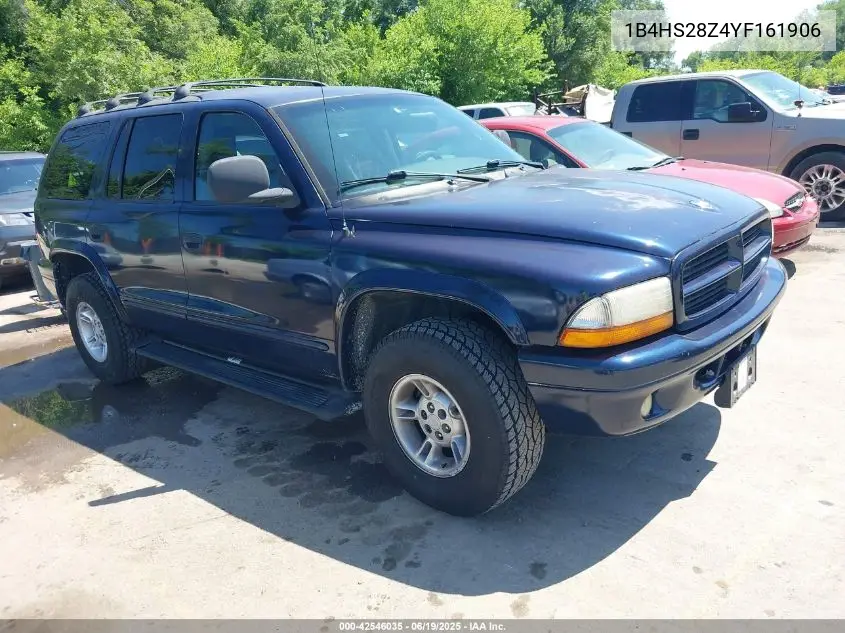 2000 Dodge Durango VIN: 1B4HS28Z4YF161906 Lot: 42546035