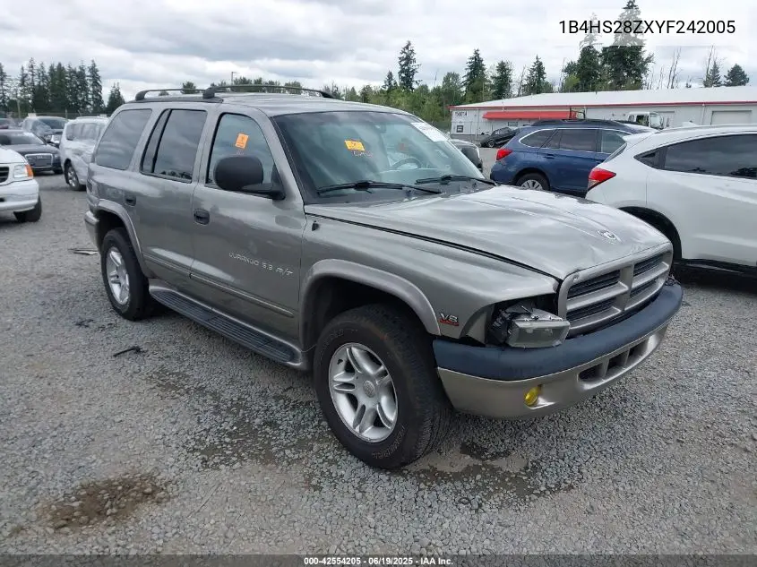 2000 Dodge Durango VIN: 1B4HS28ZXYF242005 Lot: 42554205