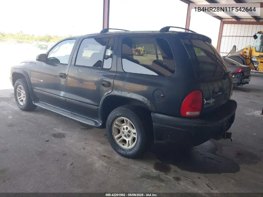 2001 Dodge Durango VIN: 1B4HR28N11F542644 Lot: 42201952