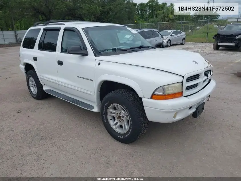 2001 Dodge Durango VIN: 1B4HS28N41F572502 Lot: 42430259