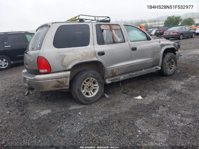 2001 Dodge Durango VIN: 1B4HS28N51F532977 Lot: 42450883