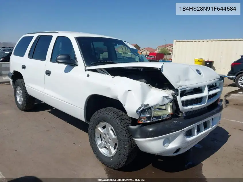 2001 Dodge Durango VIN: 1B4HS28N91F644584 Lot: 42463674