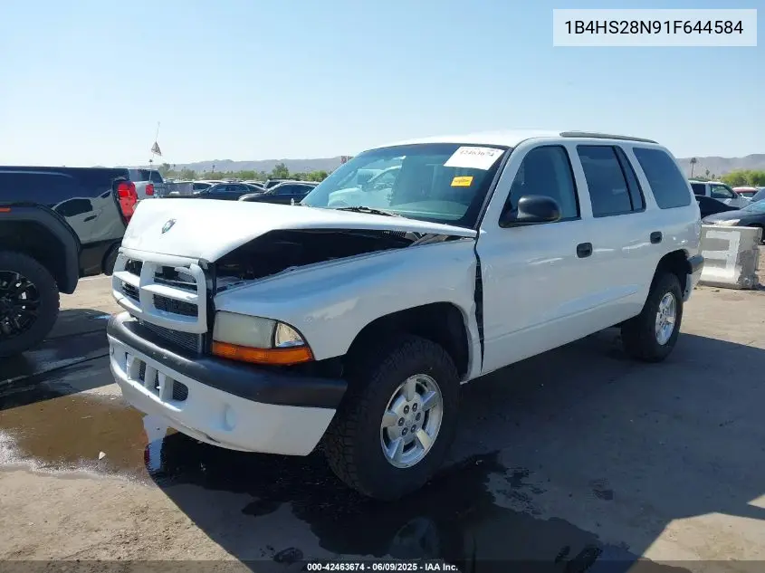 2001 Dodge Durango VIN: 1B4HS28N91F644584 Lot: 42463674