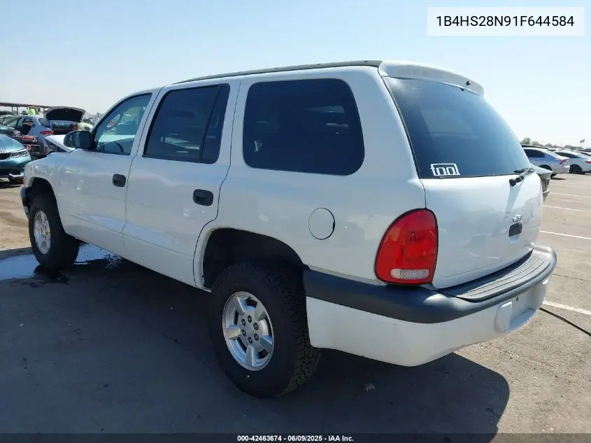 2001 Dodge Durango VIN: 1B4HS28N91F644584 Lot: 42463674