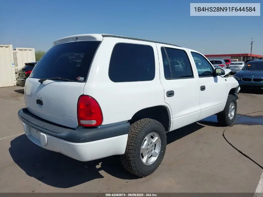 2001 Dodge Durango VIN: 1B4HS28N91F644584 Lot: 42463674