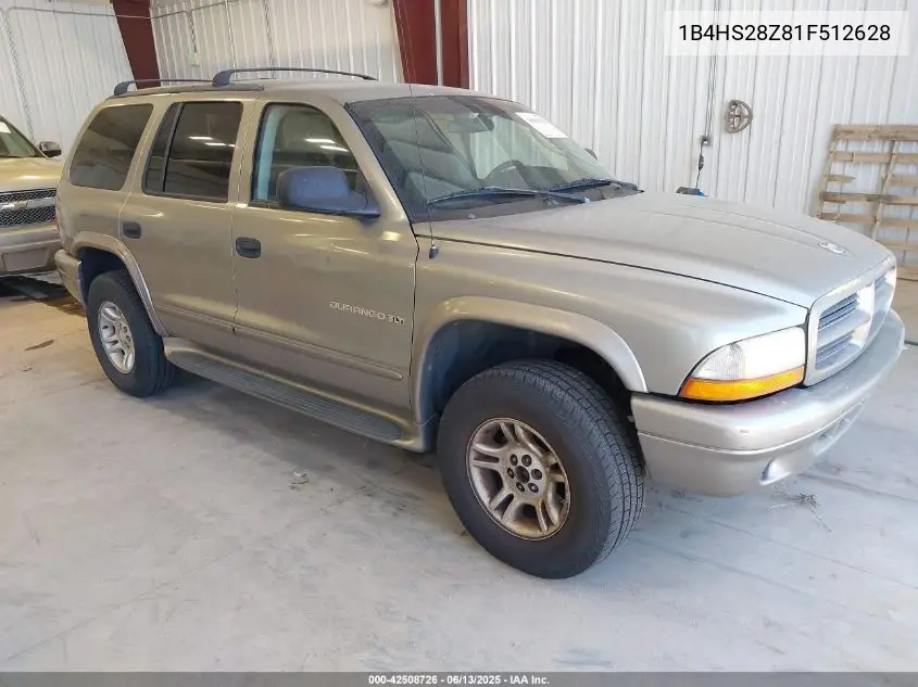 2001 Dodge Durango Slt VIN: 1B4HS28Z81F512628 Lot: 42508726