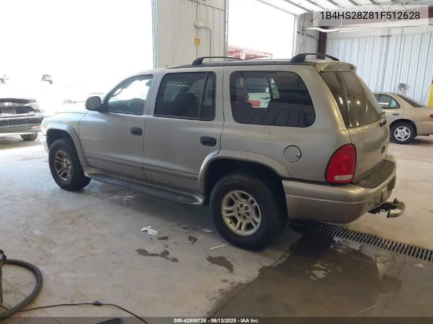 2001 Dodge Durango Slt VIN: 1B4HS28Z81F512628 Lot: 42508726