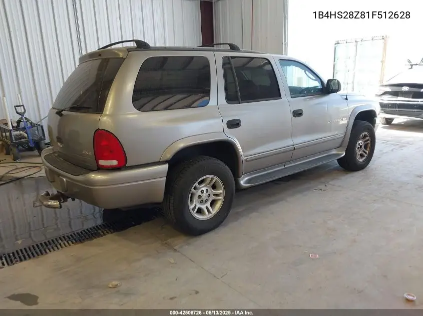 2001 Dodge Durango Slt VIN: 1B4HS28Z81F512628 Lot: 42508726