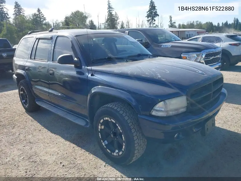 2001 Dodge Durango VIN: 1B4HS28N61F522880 Lot: 42517829