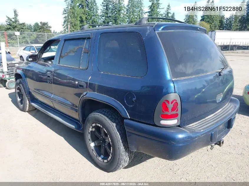 2001 Dodge Durango VIN: 1B4HS28N61F522880 Lot: 42517829