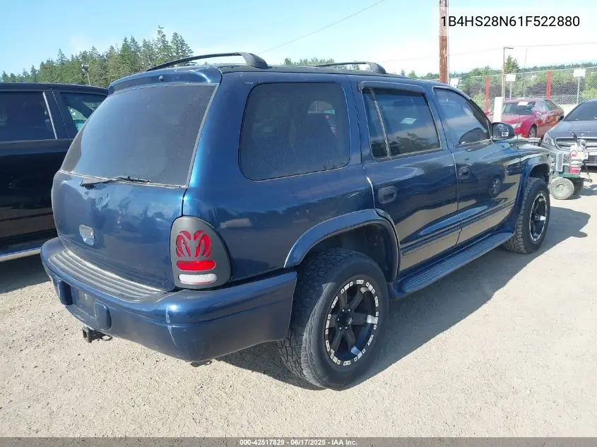 2001 Dodge Durango VIN: 1B4HS28N61F522880 Lot: 42517829