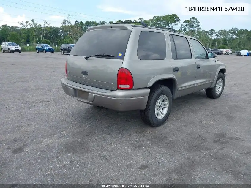 2001 Dodge Durango VIN: 1B4HR28N41F579428 Lot: 42522467