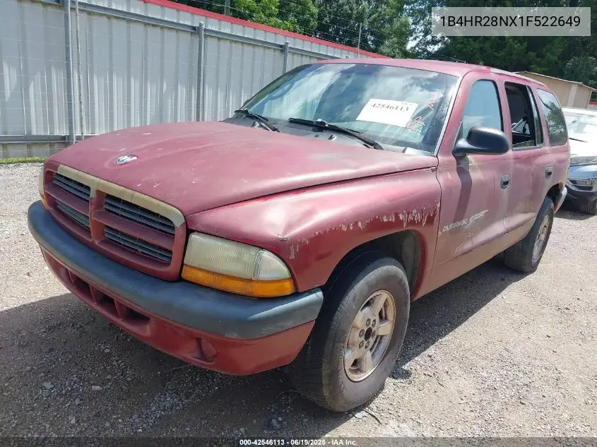 2001 Dodge Durango VIN: 1B4HR28NX1F522649 Lot: 42546113