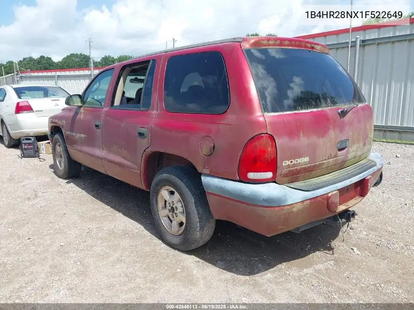 2001 Dodge Durango VIN: 1B4HR28NX1F522649 Lot: 42546113