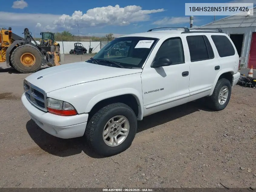 2001 Dodge Durango VIN: 1B4HS28N51F557426 Lot: 42579060