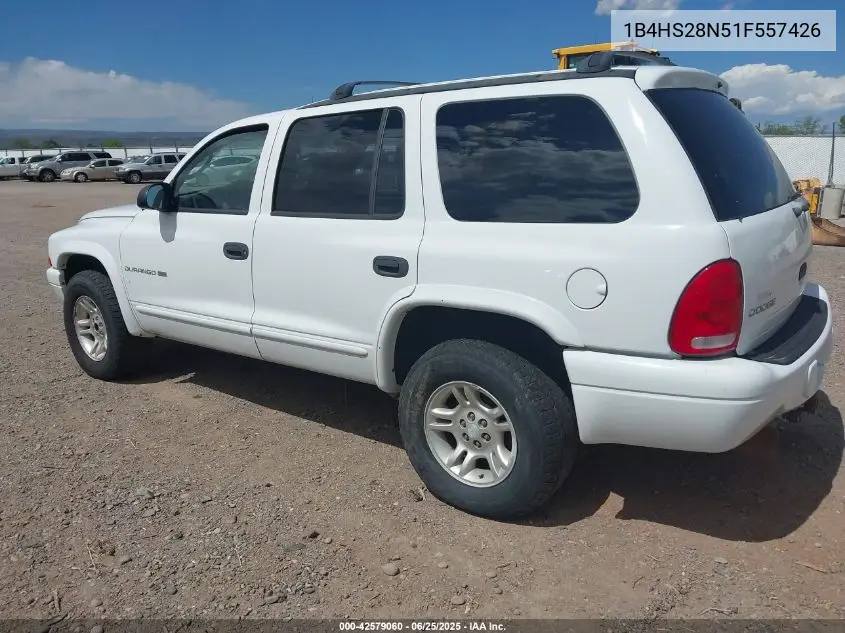 2001 Dodge Durango VIN: 1B4HS28N51F557426 Lot: 42579060