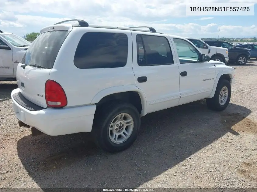 2001 Dodge Durango VIN: 1B4HS28N51F557426 Lot: 42579060