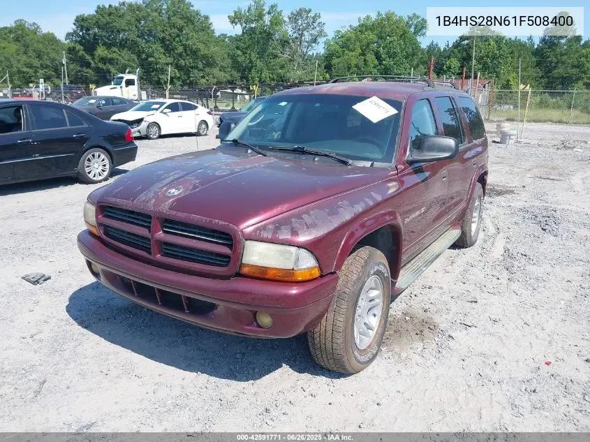 2001 Dodge Durango VIN: 1B4HS28N61F508400 Lot: 42591771