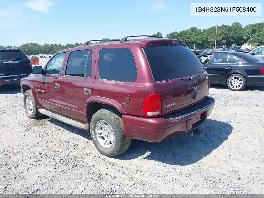 2001 Dodge Durango VIN: 1B4HS28N61F508400 Lot: 42591771