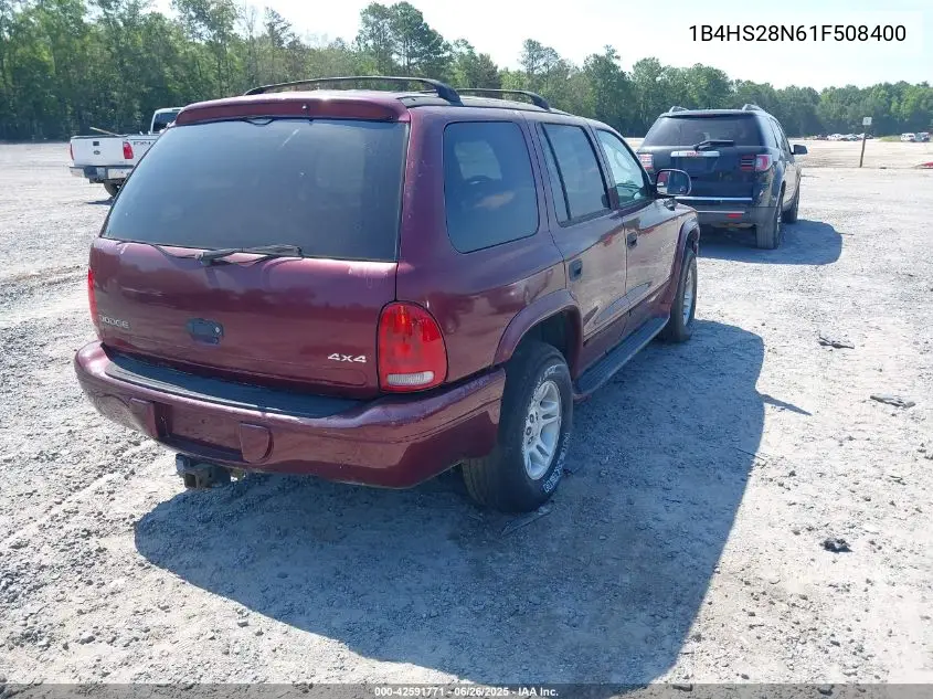2001 Dodge Durango VIN: 1B4HS28N61F508400 Lot: 42591771