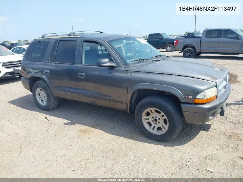 2002 Dodge Durango Slt VIN: 1B4HR48NX2F113497 Lot: 42152213