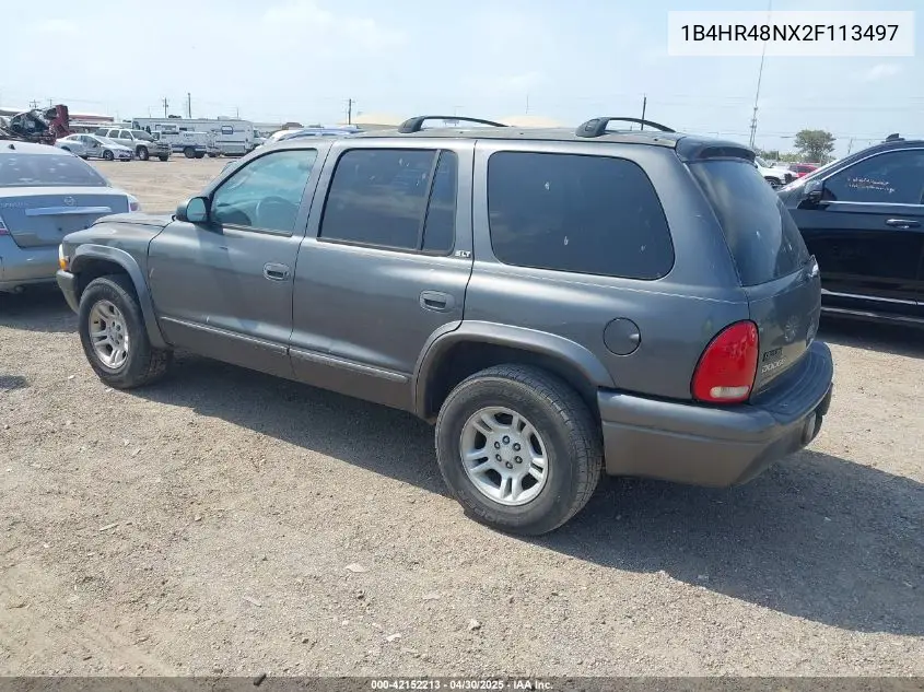 2002 Dodge Durango Slt VIN: 1B4HR48NX2F113497 Lot: 42152213