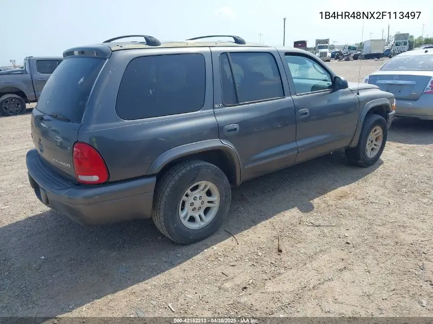 2002 Dodge Durango Slt VIN: 1B4HR48NX2F113497 Lot: 42152213