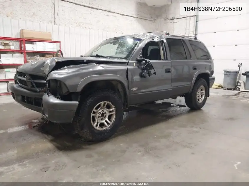 2002 Dodge Durango Sport VIN: 1B4HS38N72F206590 Lot: 42239207