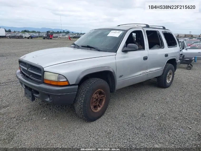 2002 Dodge Durango Sport VIN: 1B4HS38N22F215620 Lot: 42489791